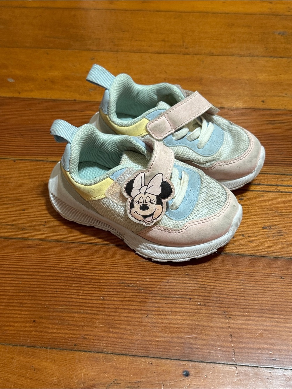 H&M Pastel Pink, Blue & Yellow Kids Sneakers with Character Patch